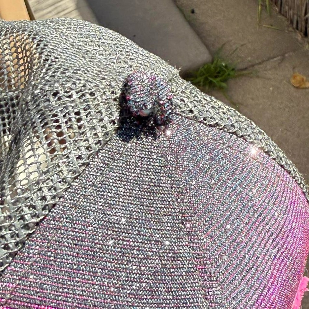 YAY Glitter Mesh Trucker Hat - Picture 5 of 5